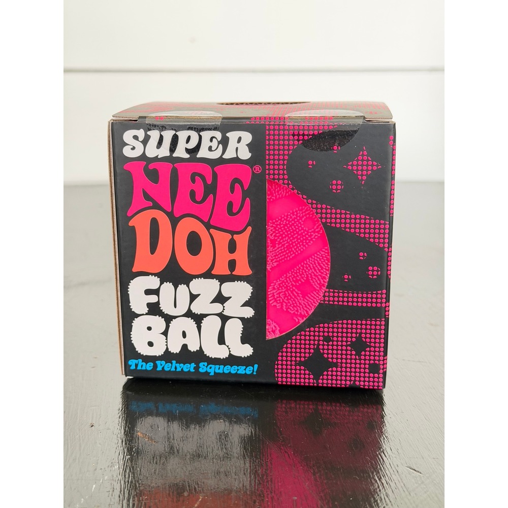 Schylling Super NeeDoh Fuzz Ball Pink Velvet Squeeze Sensory Fidget Toy 4.5in